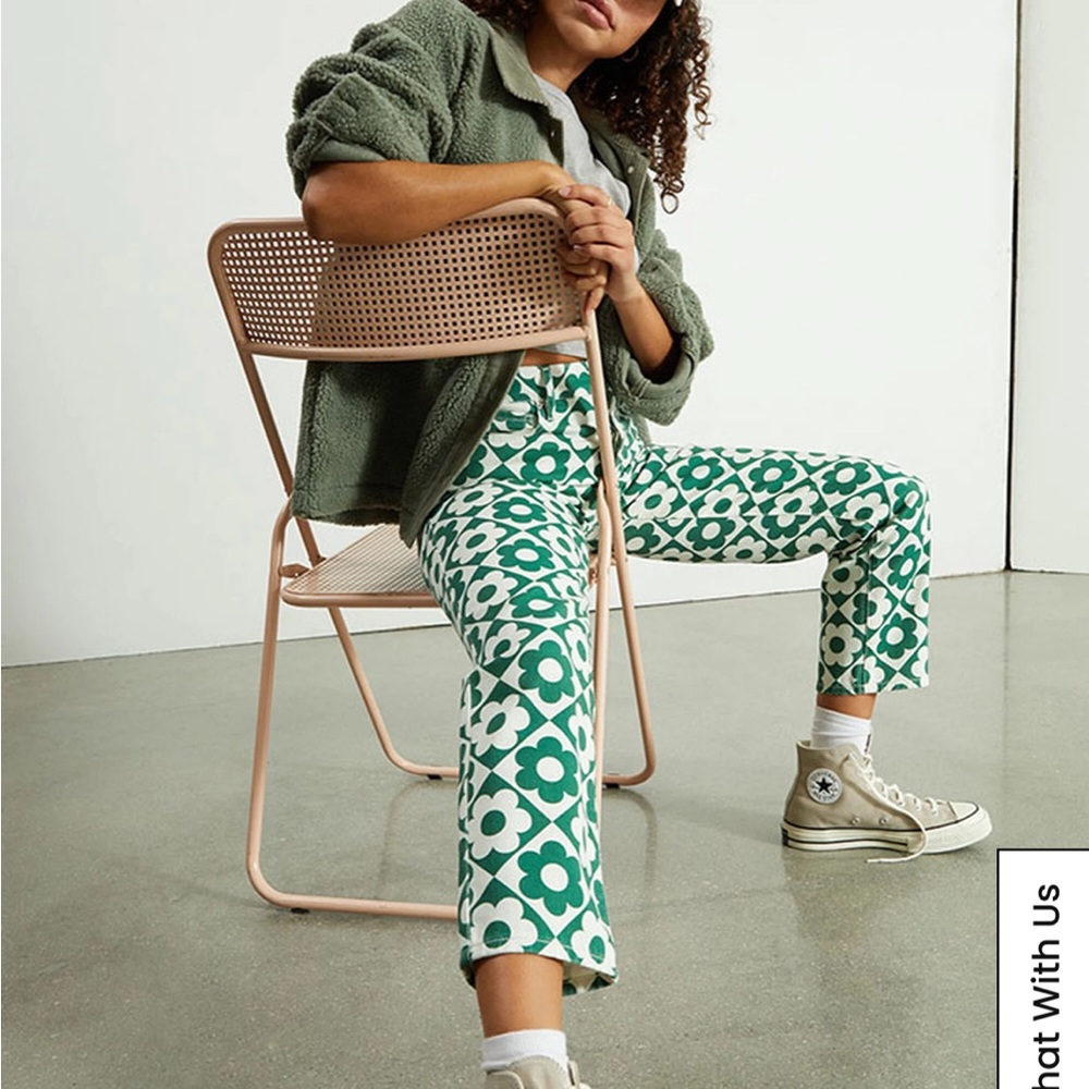Green Floral jeans